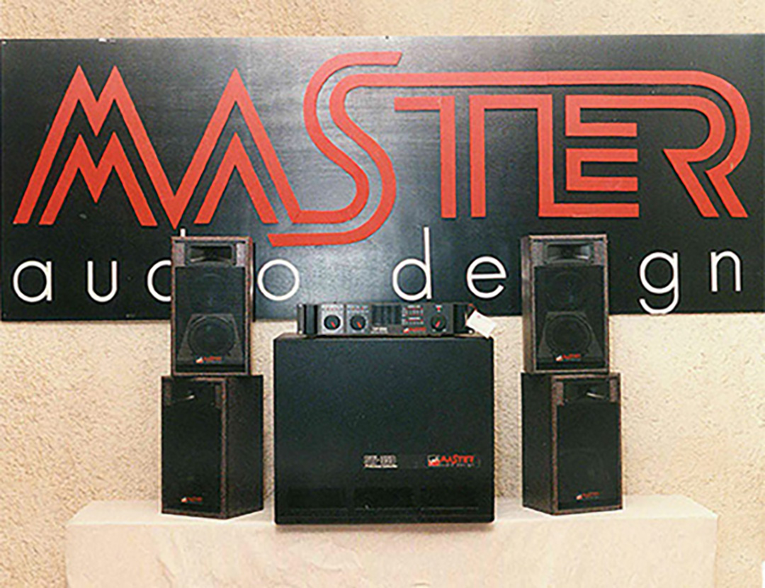 Master Audio brand display with early professional speaker systems
